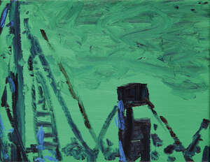 
	
		Friedemann Hahn, 
		German b.1949- 
		 
		'Auf See', 1997; 
		 
		oil on canvas, signed...