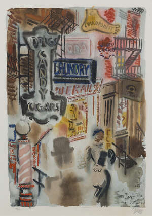 
	
		George Grosz,
		German 1893-1959-
		Bagdad-on-the-Subway, 1935;
		the complete set of six...