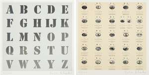 
	
		Sir Peter Blake CBE RDI RA, 
		British b.1932- 
		 
		Appropriated Alphabets 5 and 6;...