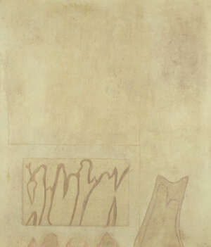 
	
		Prunella Clough, 
		British 1919-1999- 
		 
		Almost erased; 
		 
		oil on canvas,...