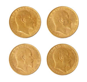 Four half-sovereigns, comprising; Edward VII, 1902, 1904 and1907x2 (4)