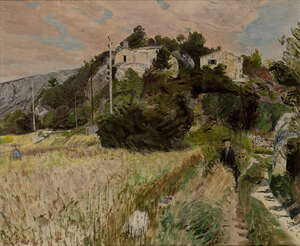 
	
		Carel Weight RA, 
		British 1908-1997 - 
		Merindol; 
		 
		signed lower left 'Carel...