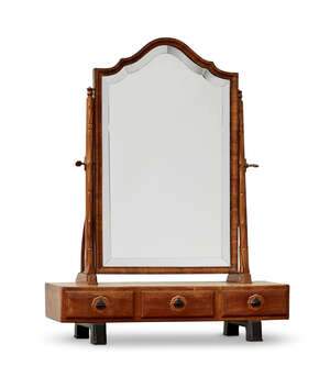 
	
		Gordon Russell (1892-1980), an English walnut Sudeley table mirror
		1929, Paper makers...