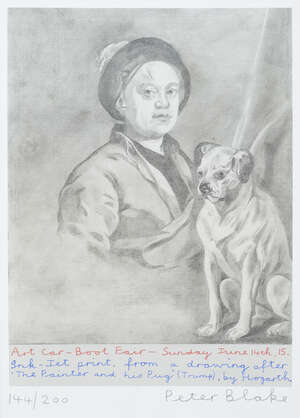 
	
		Sir Peter Blake CBE RDI RA,
		British b.1932-
		&nbsp;
		The Painter and his Pug (Trump),...