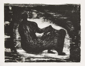 
	
		Henry Moore OM CH FBA, 
		British 1898-1986-
		 
		Black Reclining Figure I [Cramer...
