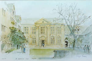 
	
		Sir Hugh Casson CH KCVO PRA RDI, 
		British 1910-1999- 
		St Edmund Hall, Oxford; 
		