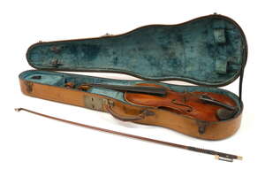 
	
		A gold mounted violin bow by W. H. Hill and Sons, stamped to the shank, 74.5cm long,...