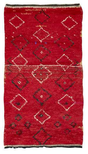 
	
		Moroccan, a handwoven long pile wool rug 
		Second quarter 20th century
		Woven with...