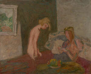 
	
		Henryk Gotlib, 
		Polish/British 1890-1966 - 
		 
		Interior with Two Girls, 1941;...
