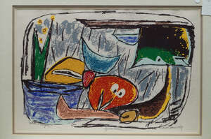 
	
		Marcel Janco, 
		Romanian/Israeli 1895-1984- 
		 
		Cotadi et Dragomir, 1969;
		 
		