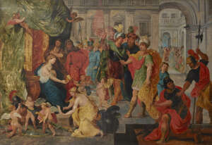 
	
		After Hendrick Van Balen, 
		Flemish 1575-1632- 
		 
		The Marriage of Alexander and...
