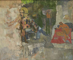 
	
		Leonard Rosoman OBE RA, 
		British 1913-2012- 
		
		Study of a walking and recumbent...