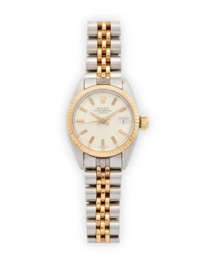Rolex. A stainless steel and gold automatic calendar bracelet watch&nbsp;Rolex lady Date, Reference...