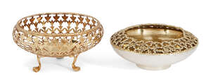 
	
		A Stuart Devlin silver gilt bowl with pierced rim, London, c.1972, designed with a...