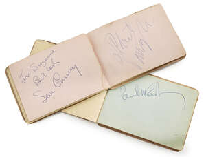 
	
		The Beatles, a collection of autographs in an album, to contain the signatures of Paul...