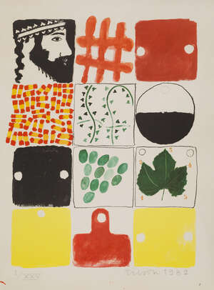 
	
		Joe Tilson RA, 
		British b.1928-
		 
		Untitled, 1982;
		 
		lithograph in colours on...