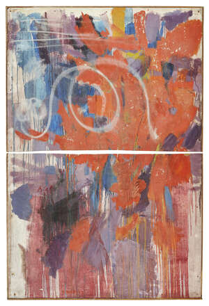 
	
		Richard Smith CBE,
		British 1931-2016-
		 
		Red abstract composition;
		 
		oil on...