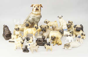 
	
		A Beswick porcelain model of a Pug dog, 20th century, with printed marks to base, 12cm...