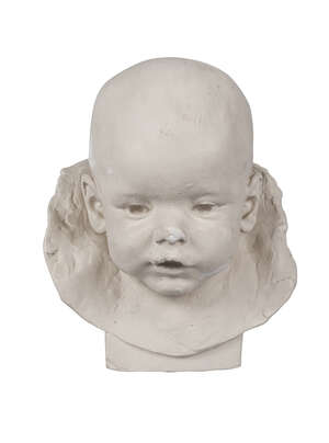 
	
		Francis Derwent-Wood (1871-1926), A painted plaster bust of a child, 1904, modelled with...
