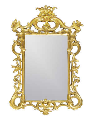 
	
		A Victorian giltwood mirror of large proportions, the rectangular form body designed with...