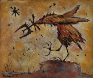 
	
		Martin Bradley, 
		British b. 1931 - 
		 
		Le Coq d'Or, 1955; 
		oil on canvas, signed...