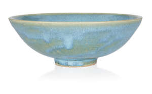 
	
		WITHDRAWN
		Turquoise and green bowl, 
		Glazed stoneware, 
		Unmarked, 
		23cm...