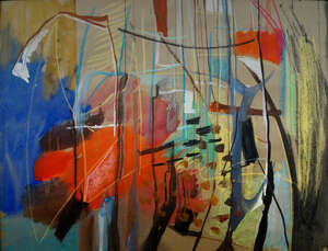 
	
		Derrick Sayer, 
		British 1917-1992- 
		 
		Untitled abstract; 
		 
		watercolour,...
