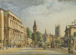 
	
		Francis Dodd RA, 
		British 1874-1959- 
		 
		Whitehall, 1920; 
		 
		watercolour,...