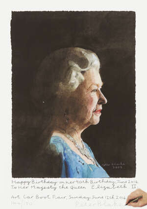 
	
		Sir Peter Blake CBE RDI RA, 
		British b.1932- 
		&nbsp;
		To Her Majesty, Queen Elizabeth...