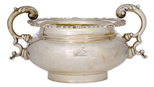 
	
		A George IV silver twin handled sugar bowl, Birmingham, c.1826, Edward Thomason, raised...