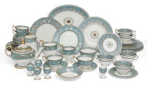 
	
		A Wedgwood Florentine pattern part dinner service, 20th Century, comprising a large oval...