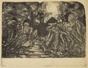 
	
		Tom McGuiness, 
		British 1926-2006- 
		 
		Night Shift, 1976; 
		 
		lithograph on...