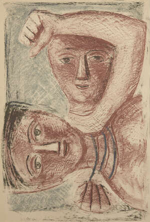 
	
		Massimo Campigli, 
		Italian 1895-1971- 
		 
		La Collana ll, 1952; 
		 
		lithograph in...