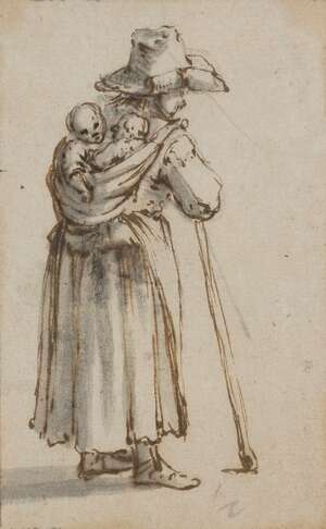 
	
		Willem van de Velde the Elder, 
		 
		Dutch 1611-1693- 
		 
		A peasant woman...