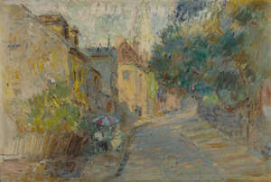 Jan Ekiert, 
		Polish/French 1907-1993- 
		 
		A village in Provence; 
		 
		oil on board, 21 x 32 cm (ARR) 
		 
		Provenance: Family of the artist. 