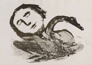 
	
		Sir Sidney Nolan OM AC,
		Australian 1917-1992-
		 
		Leda and the Swan, 1961;
		 
		