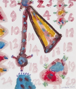 Alan Davie CBE RA HRSW,&nbsp;Scottish 1920-2014 -&nbsp;Untitled, 2013;&nbsp;oil and ink on paper, signed and dated...