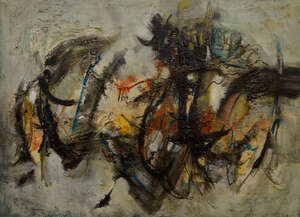 
	
		Joe Rose,
		German/British 1915-1999- 
		 
		Untitled abstract;
		 
		mixed media on...