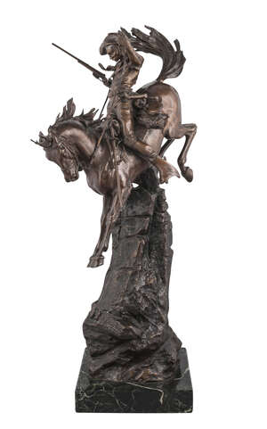 
	
		Carl Kauba, Austrian, 1865-1922, A bronze 'The Scout', first quarter 20th century,on a...