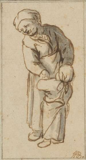 Follower of Adriaen Jansz. van Ostade, 
 
Dutch 1610-1685- 
 
A study of a woman with her child;...