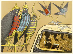 
	
		Edward Bawden CBE RA, 
		British 1903-1989-
		 
		Aesops Fables: Hares, Foxes &...