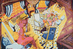 
	
		RTO Anthony Green RA, British b.1939- "Kiss at the Ritz", lithograph in colours, signed...