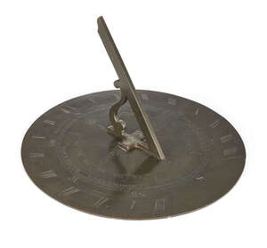 
	
		A Scottish George III bronze 15 inch sundial plate, by Miller & Adie, Edinburgh, early...