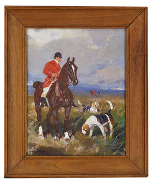 
	
		René Pierre Charles Princeteau, 
		French 1843-1914- 
		Veneur et chiens, c. 1905-1912;
		
