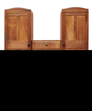 
	
		Gordon Russell (1892-1980), an English walnut compactum wardrobe
		1930, Paper makers...
