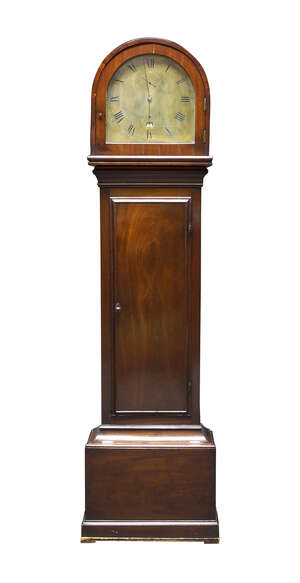 
	
		A mahogany regulator by Peter Dupont, London, mid 18th century, the case of typical plain...