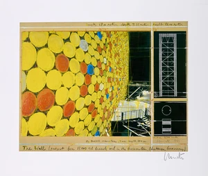 Christo,&nbsp;Hungarian 1935-2020,&nbsp;The Wall, Gasometer, Oberhausen, Germany, 1999;&nbsp;branded portfolio...