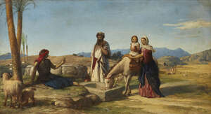 
	
		John Rogers Herbert RA, 
		British 1810-1890- 
		 
		The Holy Family on the Return...