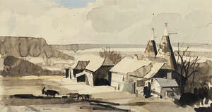 
	
		Rowland Hilder OBE, 
		British 1905-1993- 
		 
		The North Downs, Kent; 
		 
		