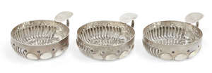 
	
		A set of three Victorian silver wine tasters, London, c.1894, William Comyns & Son, of...